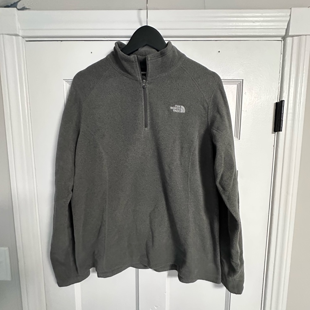 The North Face Gray Fleece Hoodie High Collar